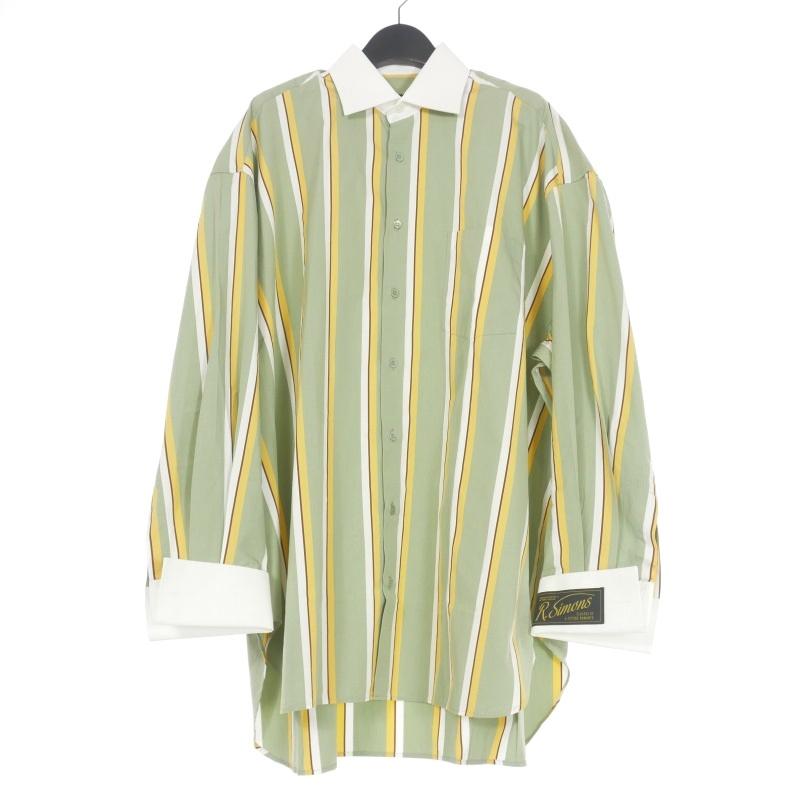 ラフシモンズ RAF SIMONS 22SS オーバーサイズ ストライプシャツ 長袖 