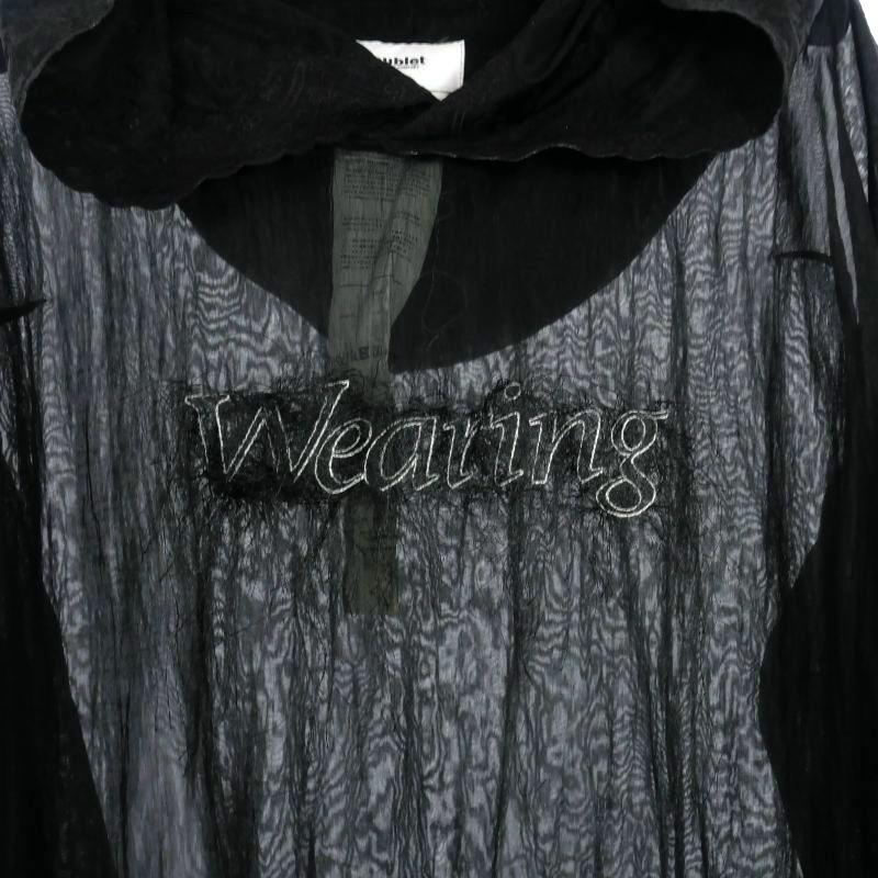 ダブレット doublet SHEER VEIL HOODIE シアーベールフーディ パーカー 