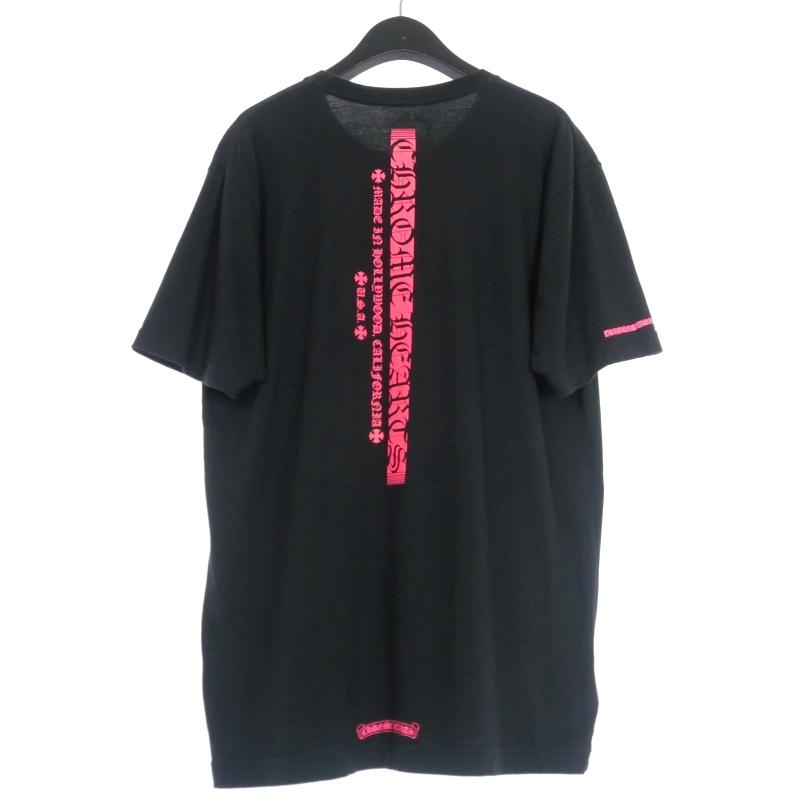 CHROME HEARTS クロムハーツ NEON PINK STRIPE LOGO TEE ネオピンク 