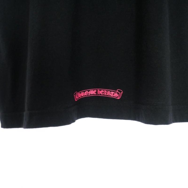 CHROME HEARTS クロムハーツ NEON PINK STRIPE LOGO TEE ネオピンク 