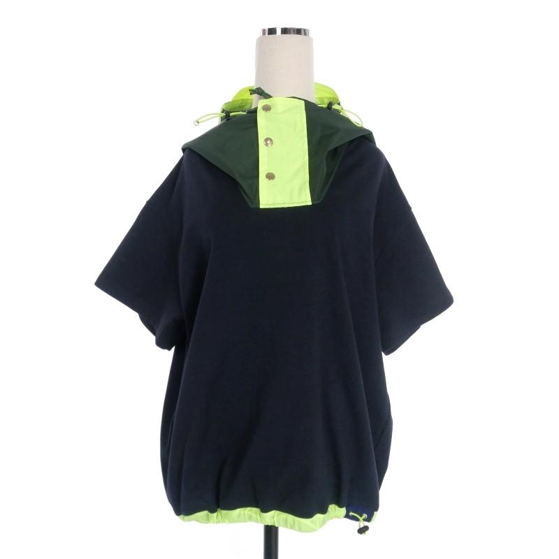 kolor - カラー kolor 20SS 異素材切替 プルオーバーフーディ パーカー 半袖 カラー kolor 20SS 異素材切替 プルオーバーフーディ パーカー