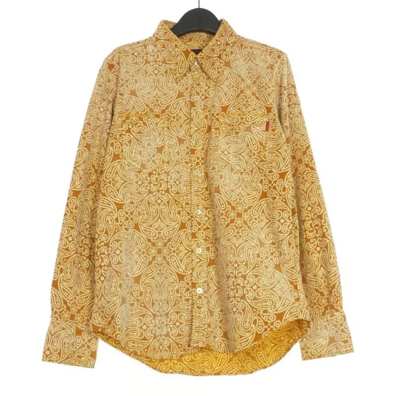 エーケーエム AKM × TMT ペイズリー柄 コーデュロイシャツ 長袖 L  