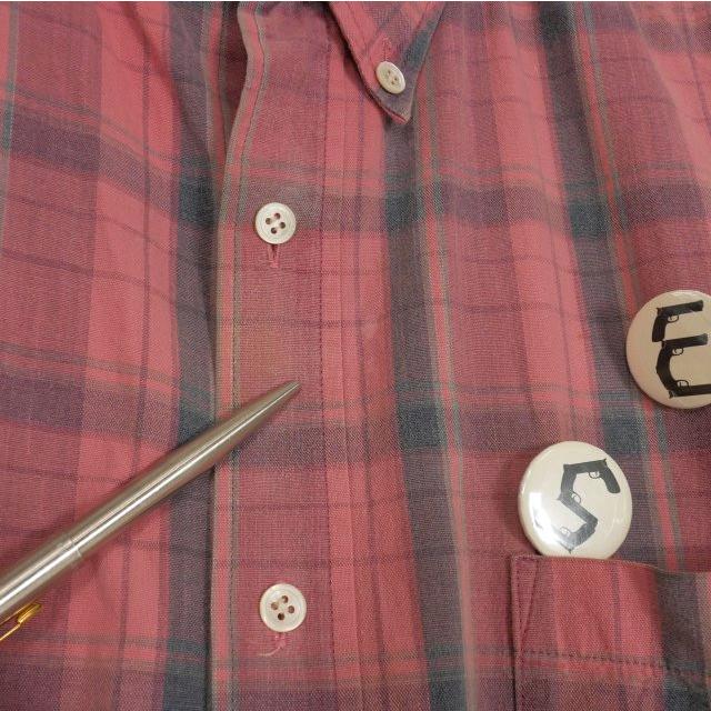 ミハラヤスヒロ MIHARA YASUHIRO 缶バッジ付き チェック柄