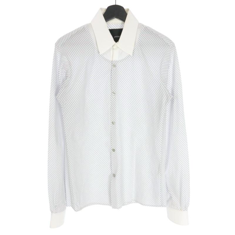 ヨシオクボ yoshio kubo ストライプ ロングスリーブ シャツ 長袖 S  