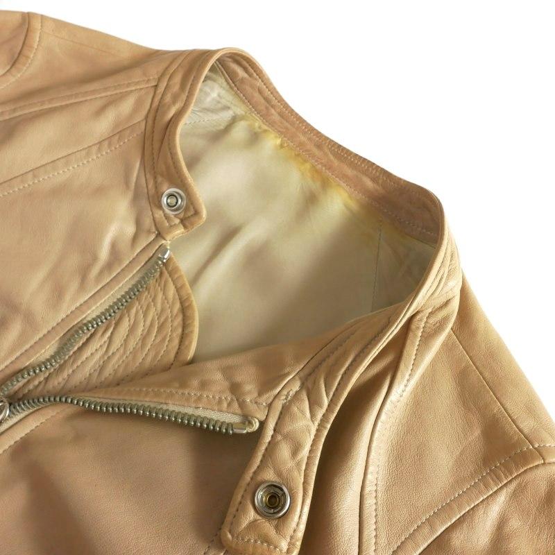 Rick owens リックオウエンス レザーバイカージャケット ベージュ