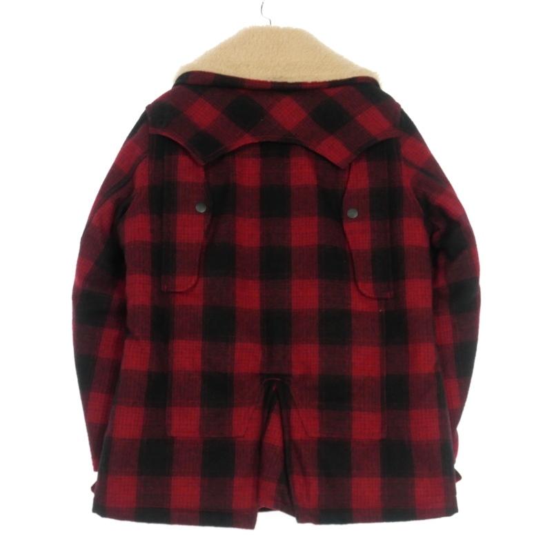 美品　TMT ボア　チェック　ランチジャケット ティーエムティー TMT ギャングコート ボア ランチコート