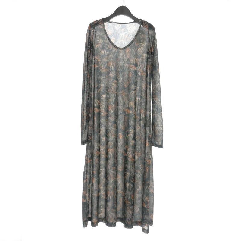 未使用品 フミエタナカ FUMIE TANAKA 23SS SHEER PRINT LONG OP ロング 