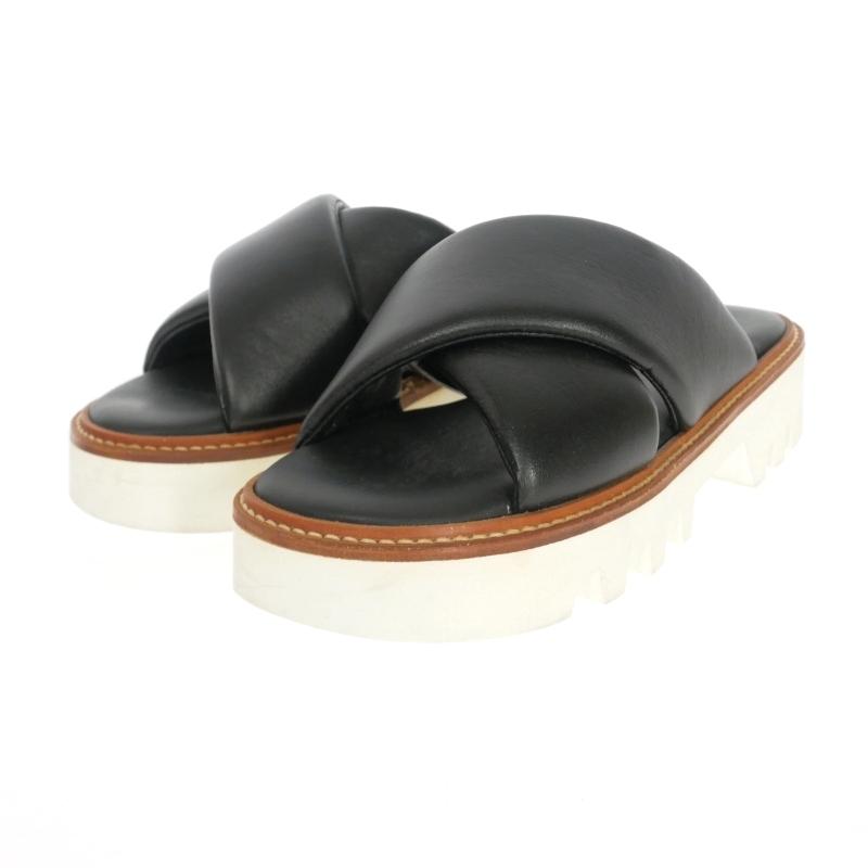 【未使用】チノ　CINOH パテッドクロスサンダル　　黒　ブラック　箱付き 未使用品 チノ CINOH CROSS SANDAL パテッドクロスサンダル