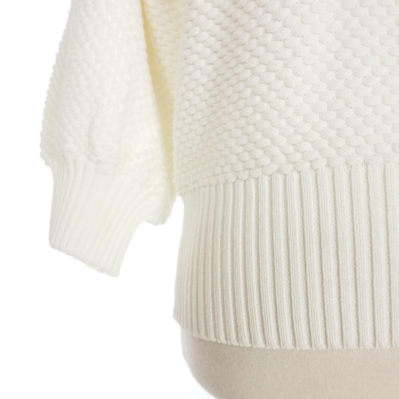 未使用品 メクル MECRE HALF SLEEVE THREAD KNIT PULLOVER ドルマン 
