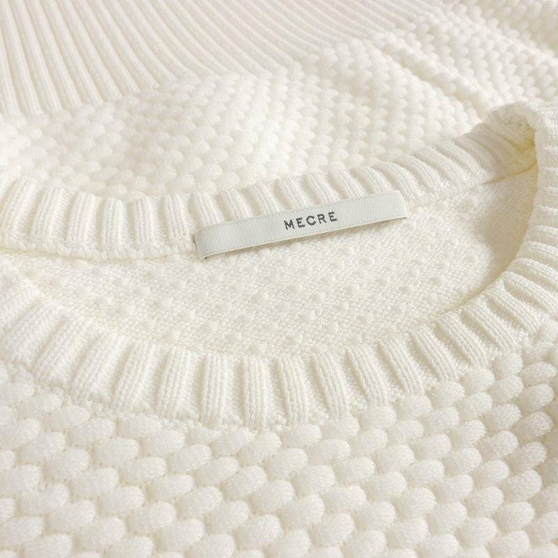 未使用品 メクル MECRE HALF SLEEVE THREAD KNIT PULLOVER ドルマン 