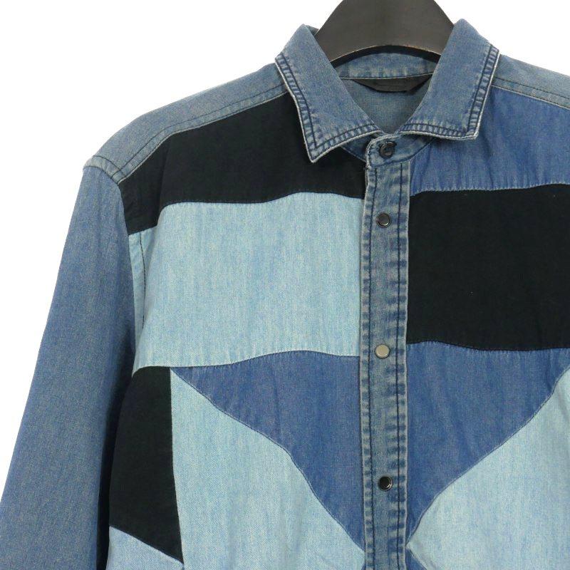 美品 ディーゼル 男女兼用 デニム パッチワーク ロングアウター