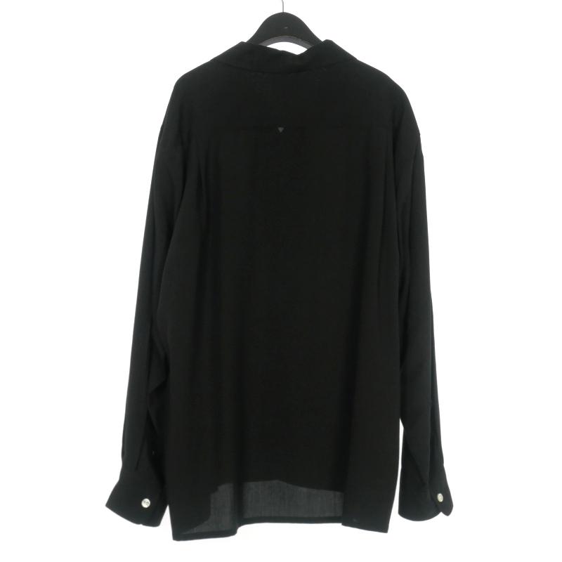 ワコマリア50s シャツブラック黒無地胸刺繍