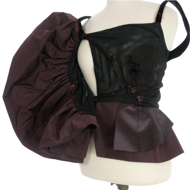 【中古】未使用品 メゾンマルジェラ Maison Margiela 22AW ラッフルトップ キャミソール トップス 36 ブラック 黒 未使用品 メゾンマルジェラ Maison Margiela 22AW ラッフルトップ