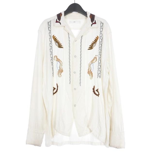 トーガ TOGA VIRILIS Rayon Embroidery Shirts 刺繍 ロングスリーブ 