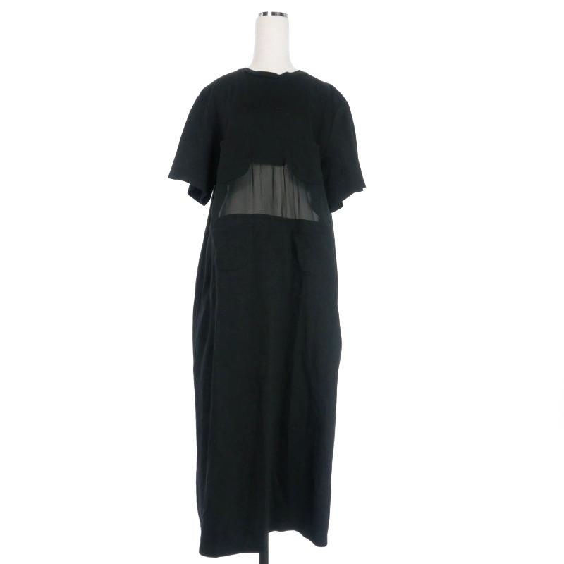 アキラナカ AKIRA NAKA Rut stripe Tee dress BK ラットストライプ  