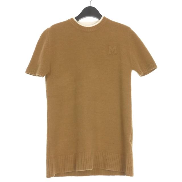 ミラオーウェン Mila Owen 24AW Mモチーフ付ウールブレンドミニニット