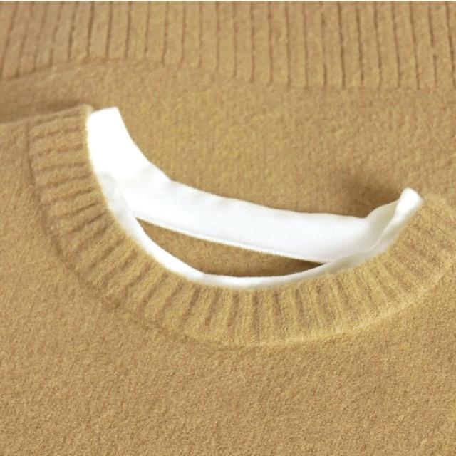 ミラオーウェン Mila Owen 24AW Mモチーフ付ウールブレンドミニニット