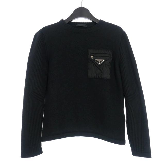PRADA プラダ Re-Nylon トライアングルロゴ 胸ポケット ニット PRADA プラダ Re-Nylon トライアングルロゴ 胸ポケット ニット