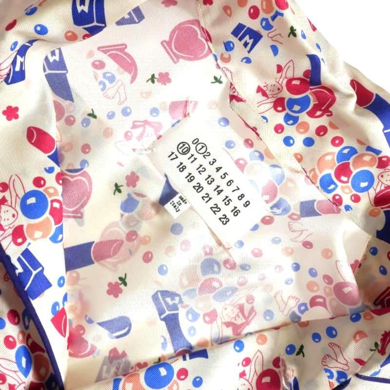 【中古】未使用品 メゾンマルジェラ Maison Margiela 22AW Ditsy パジャマシャツ シルク 総柄 長袖 46 ホワイトブルー 未使用品 メゾンマルジェラ Maison Margiela 22AW Ditsy パジャマ