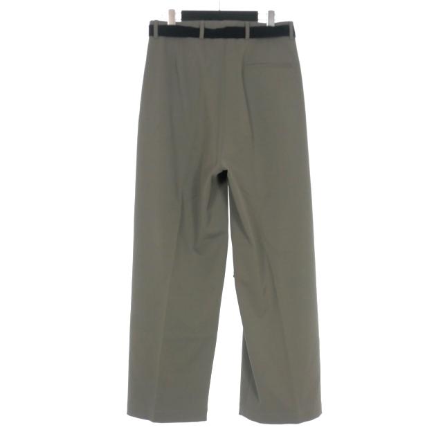 アッシュ HACHE ベルト付き ワイドパンツ スラックス 38 カーキ  