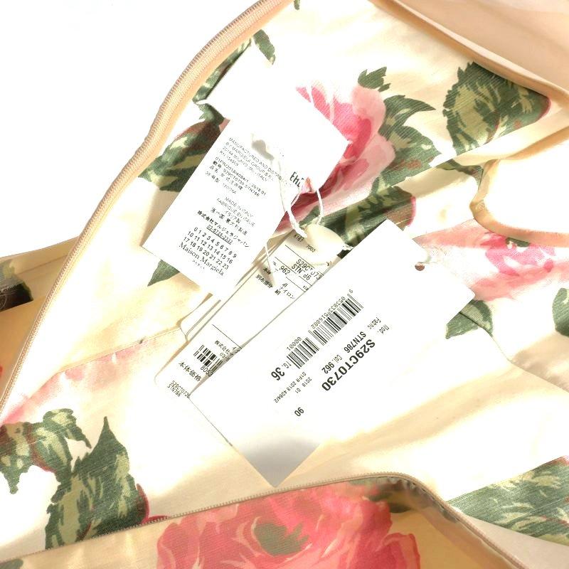 メゾンマルジェラ Maison Margiela 18SS 白タグ フラワープリント オーガンジーワンピース ドレス 36 ベージュ S29CT0730 国内正規 レディ_6