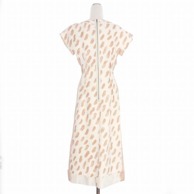 【中古】マルニ MARNI 19SS 総柄ドッキングワンピース ドレス 38 オフホワイト/ピンク ABMA0221Q0 TCX83 国内正規 MARNI（マルニ） MARNI 19SS 総柄ドッキングワンピース ドレス 38 オフ