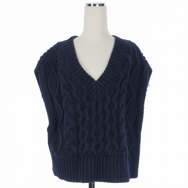 ミラオーウェン Mila Owen 24SS クロップドVネックケーブルニット