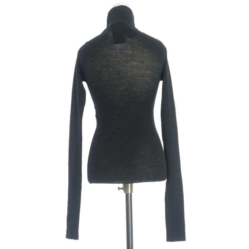 ANN DEMEULEMEESTER ブラック タートルネック ANN DEMEULEMEESTER ブラック タートルネック