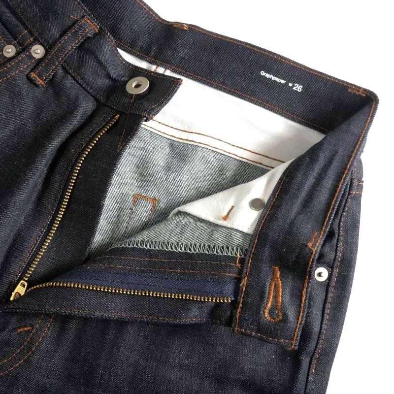 グラフペーパー Graphpaper ハイウエスト ストレートデニムパンツ