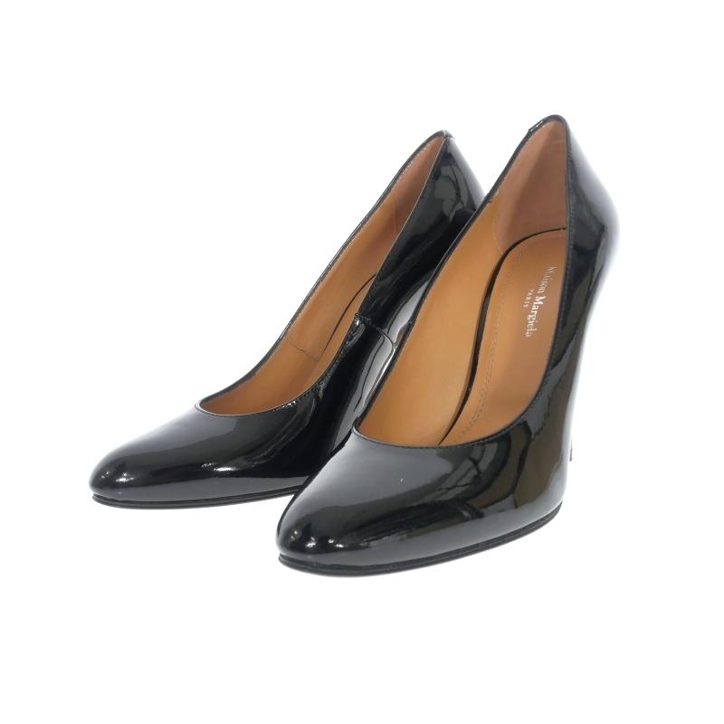 【中古】未使用品 メゾンマルジェラ 22 22AW パテントレザー ポインテッドトゥ ハイヒールパンプス 靴 38 ブラック 黒 未使用品 メゾンマルジェラ 22 Maison Margiela 22AW パテントレザー