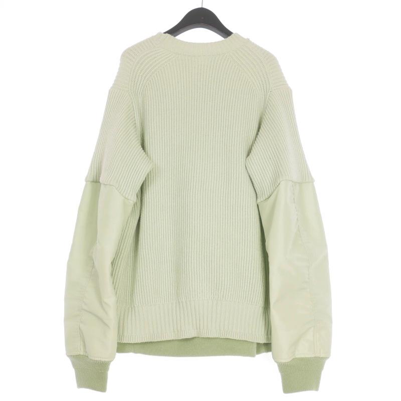 サカイ sacai 24AW ナイロンツイル ドッキングニット セーター 長袖 2