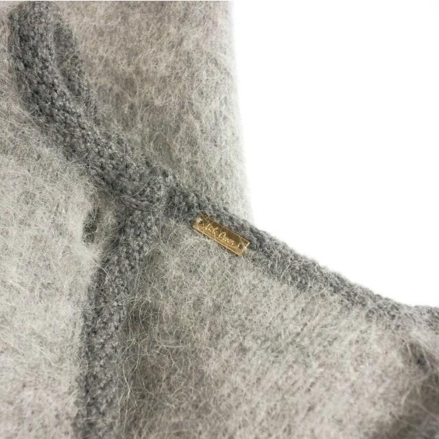 極美品 2024 ミラオーウェン 金釦短丈アルパカニットカーデジャケット グレー ミラオーウェン Mila Owen 24AW 金釦短丈アルパカニットカーデ