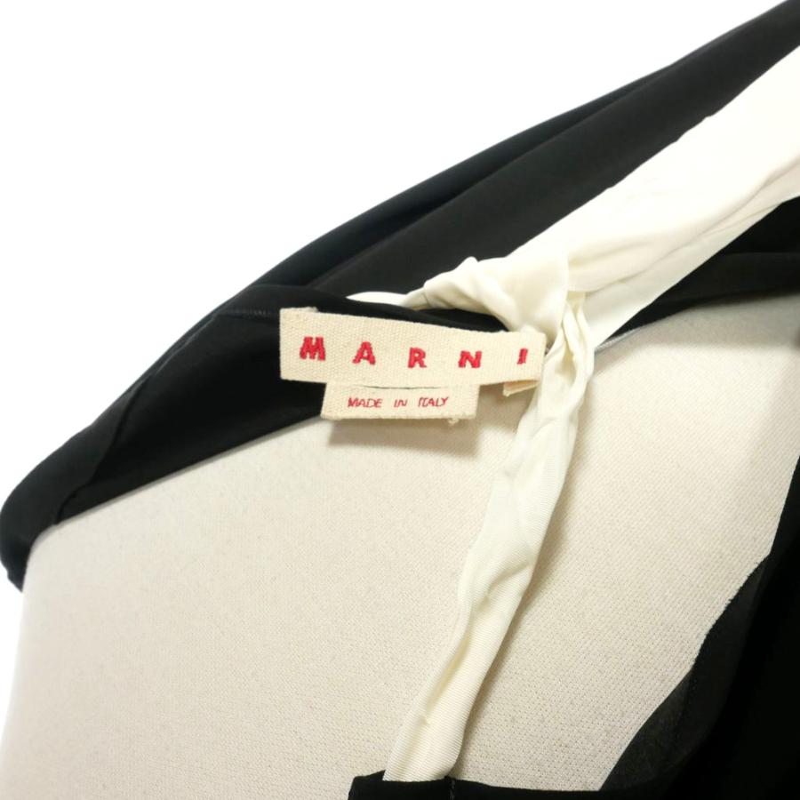 【中古】未使用品 マルニ MARNI 21AW フロントギャザーワンピース ロングドレス 42 黒 ブラック ABMA0725A0 国内正規 MARNI（マルニ） 未使用品 MARNI 21AW フロントギャザーワンピース