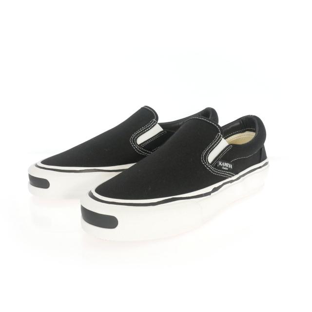 【中古】カミヤ KAMIAYA CORNELL VULCANIZED SNEAKER コーネル スリッポンスニーカー 靴 42 ブラック 黒 G14FW701 メンズ 未使用品 カミヤ KAMIYA CORNELL VULCANIZED SNEAKER コーネル