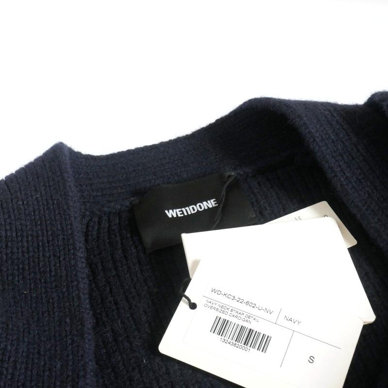 【中古】未使用品 WE11DONE 22AW NECK STRAP DETAIL OVERSIZED CARDIGAN S ネイビー WD-KC3-22-602 メンズ 未使用品 ウェルダン WE11DONE 22AW NECK STRAP DETAIL OVERSIZED