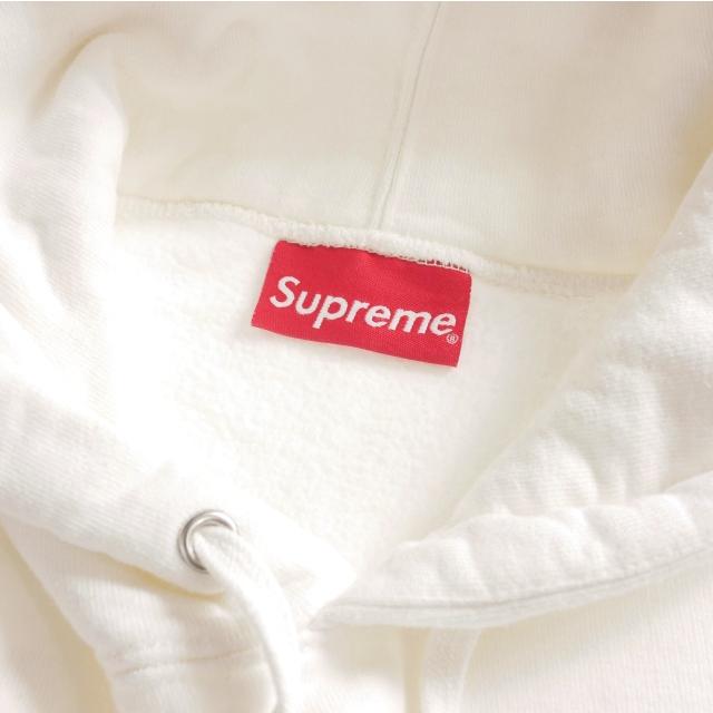 SUPREME 19AW Text Rib Hooded Sweatshirt  フーディ パーカー 長袖 S ホワイト 白 メンズ 【ヤッキンジャケット】