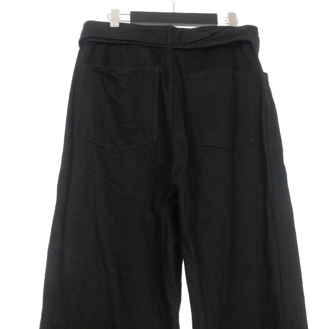コモリ COMOLI 24AW デニム ベルテッドパンツ ジーンズ 2 ブラック 黒