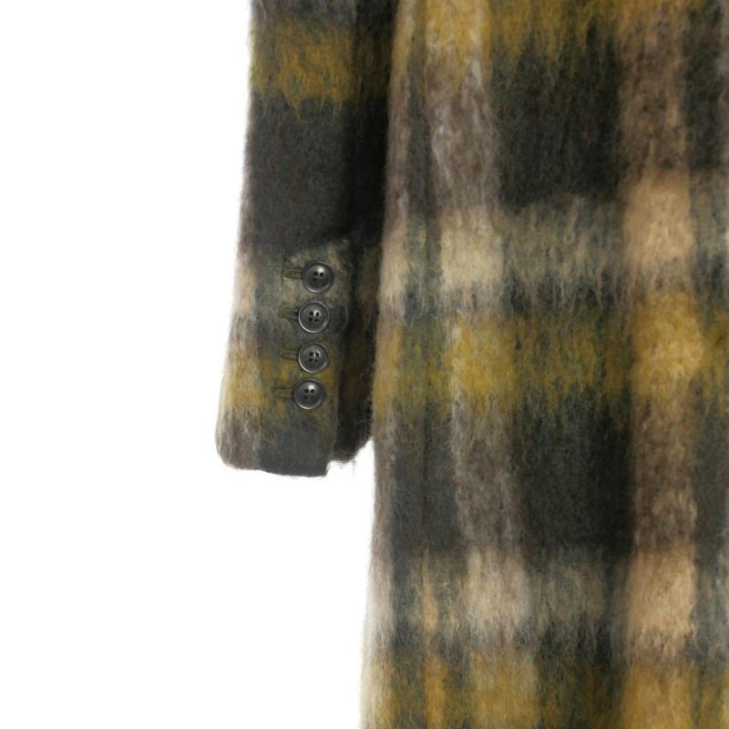 トーガ プルラ TOGA PULLA MOHAIR SHAGGY チェックロングコート