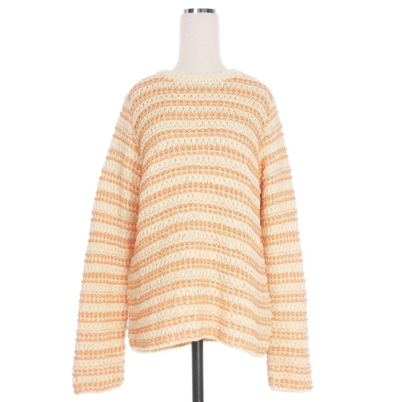 未使用品 バトナー BATONER LOW GAUGE MIX YARN CREW NECK シルク混