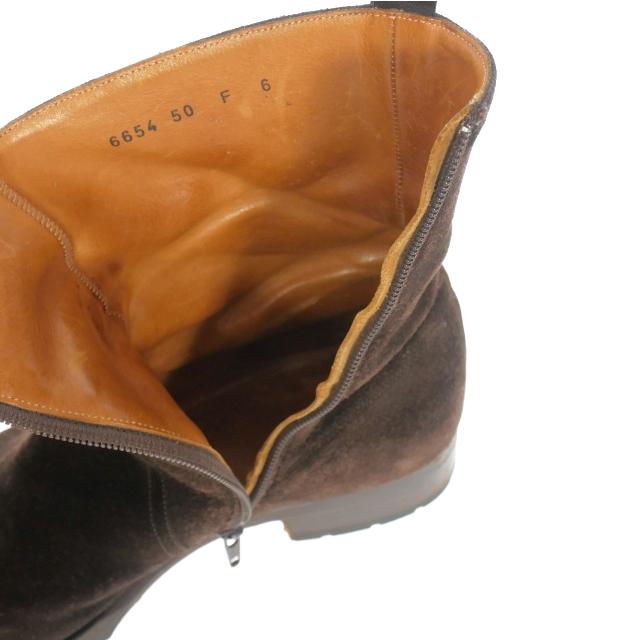 【中古】サントーニ SANTONI サイドジップ スエード ショートブーツ 靴 6 ブラウン 茶 66543 メンズ サントーニ SANTONI サイドジップ スエード ショートブーツ 靴 6