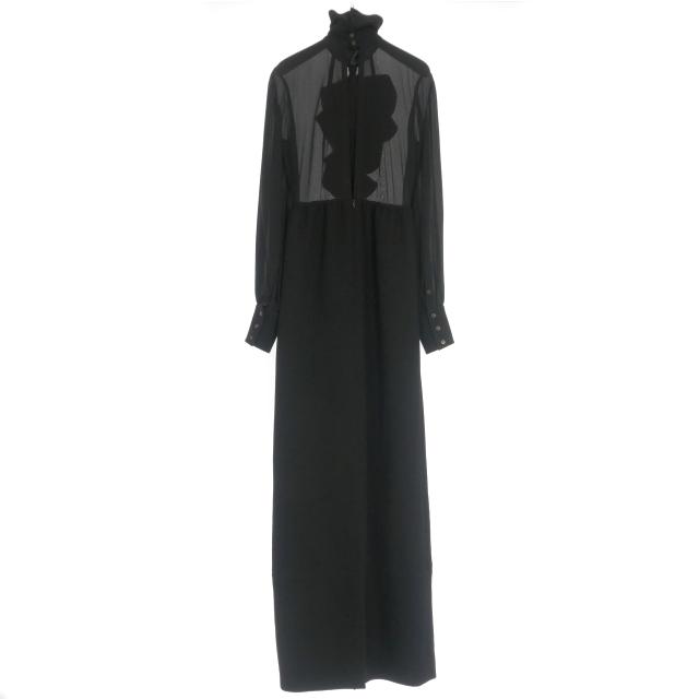 FENDI フェンディ フリルデザイン ロングドレス ワンピース 長袖 40  