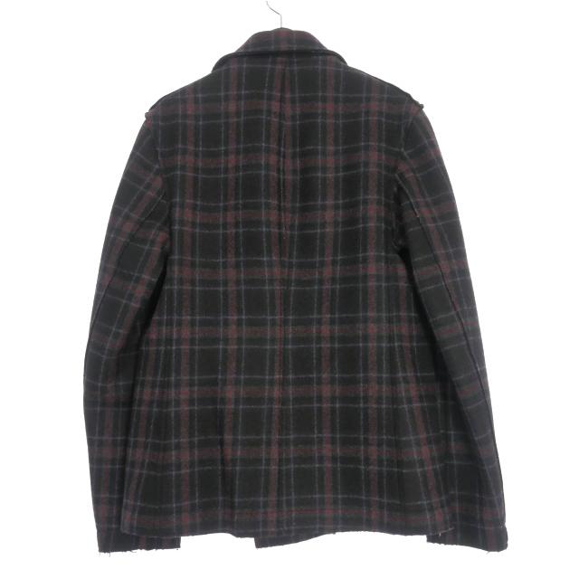 ランバン LANVIN チェック柄 Pコート ピーコート ジャケット 44