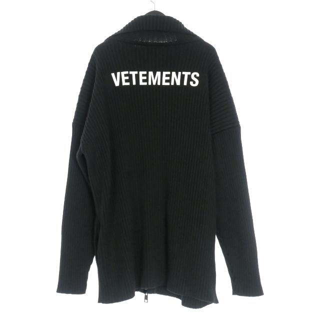 ヴェトモン VETEMENT バックロゴ ドライバーズニット セーター 長袖 XS