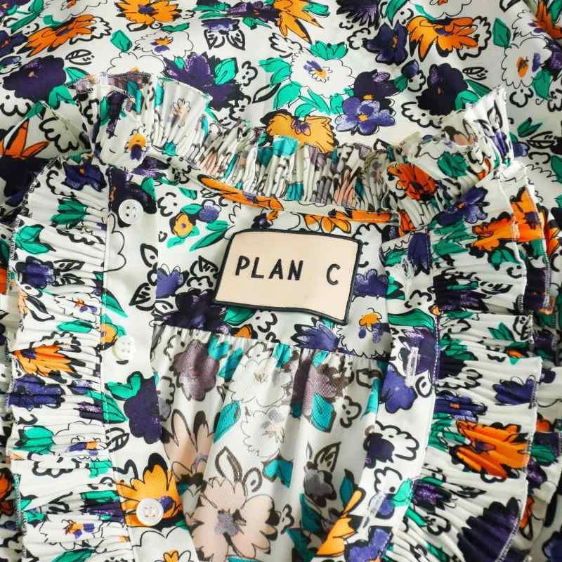 【さとか　】PLAN C 3点 プランシー PLAN C 花柄 フリルワンピース ドレス ロング 長袖 38