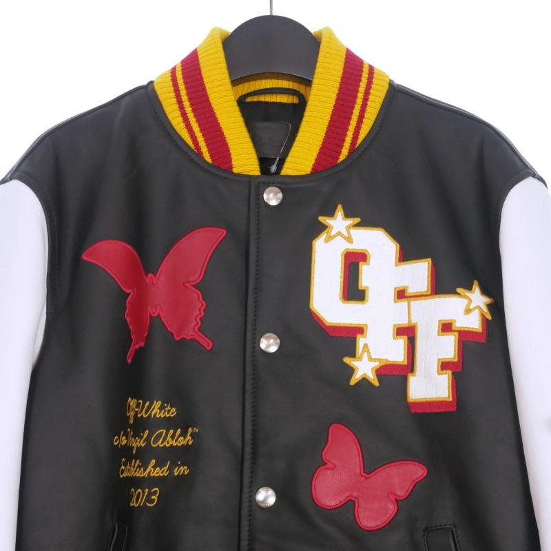 未使用品 オフホワイト OFF WHITE 2013 LEATHER VARSITY レザーバー