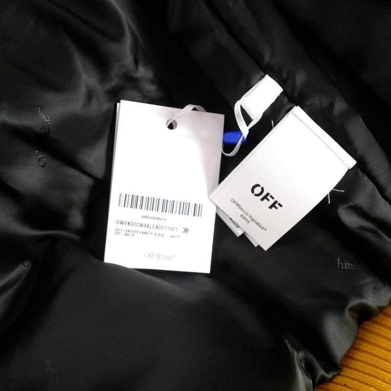 未使用品 オフホワイト OFF WHITE 2013 LEATHER VARSITY レザーバー