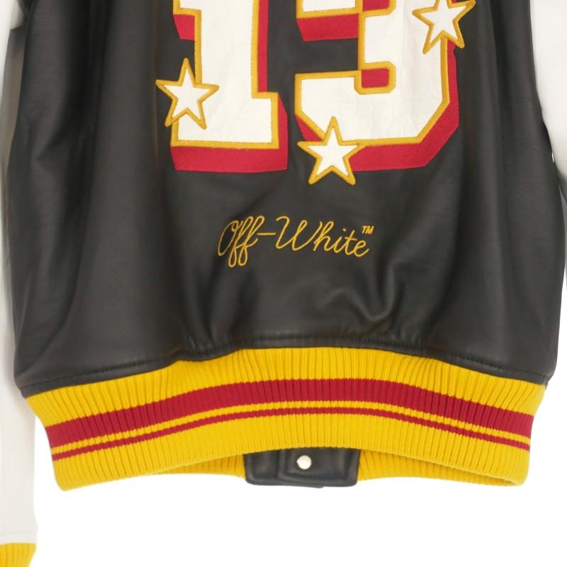 未使用品 オフホワイト OFF WHITE 2013 LEATHER VARSITY レザーバー
