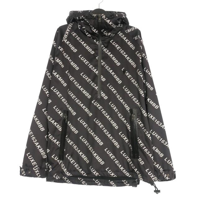 【中古】エーケーエム AKM LUXE163  DIAGONAL LOGO PULL BREAKER 総柄 ハーフジップブルゾン ジャケット M ブラック エーケーエム AKM LUXE163 DIAGONAL LOGO PULL BREAKER 総柄 ハーフ