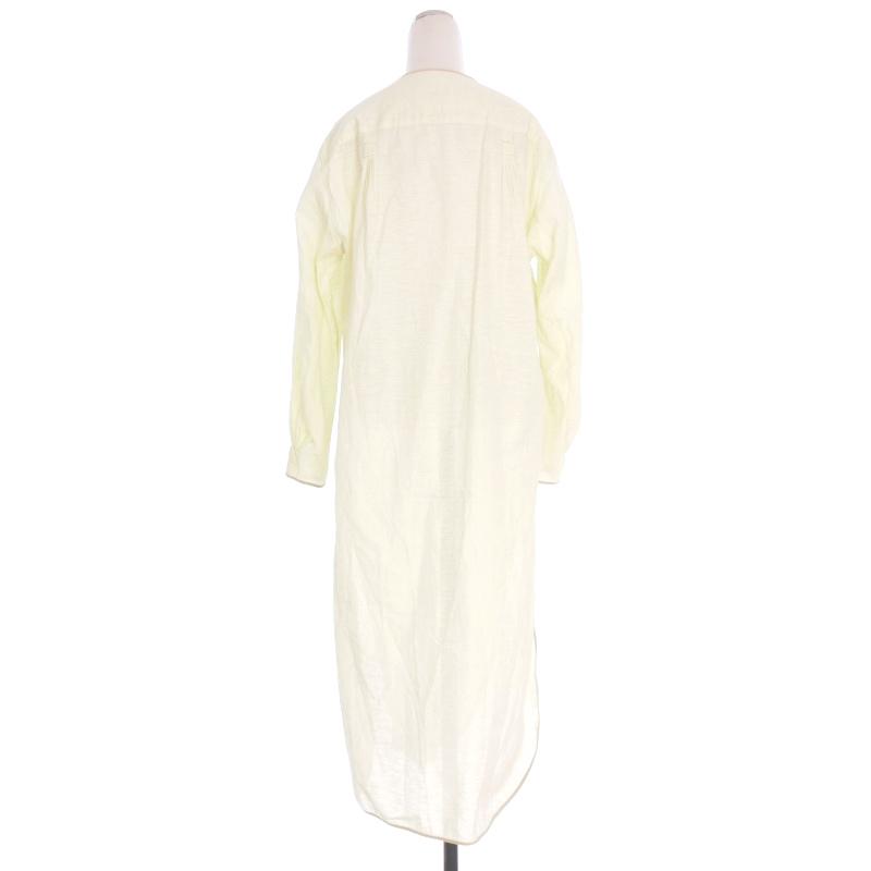 【中古】フィータ Pheeta スキッパーパイピングワンピース ドレス 長袖 1 ライム PH22SS-26 レディース フィータ Pheeta スキッパーパイピングワンピース ドレス 長袖 1