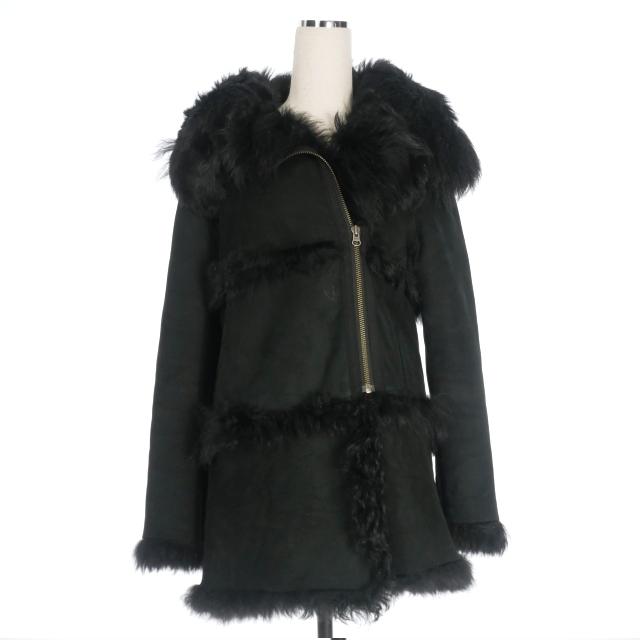 【中古】フローレント FLORENT ムートン ファーコート ジャケット 長袖 S ブラック 黒 1105F08019 レディース フローレント FLORENT ムートン ファーコート ジャケット 長袖 S